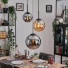 Gastor Suspension, Boule lumineuse 30 cm Ambre, Fumé, 3 lumières