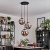 Gastor Suspension, Boule lumineuse 30 cm Chrome, Fumé, 3 lumières