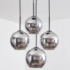 Koyoto Suspension, Boule lumineuse Chrome, Fumé, 4 lumières
