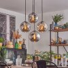 Ripoll Suspension, Boule lumineuse, Suspension Chrome, Fumé, 4 lumières