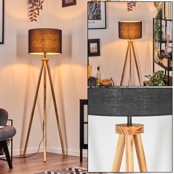 Bassagoda Lampadaire Écru, Noir, 1 lumière Bassagoda Lampadaire Écru, Noir, 1 lumière