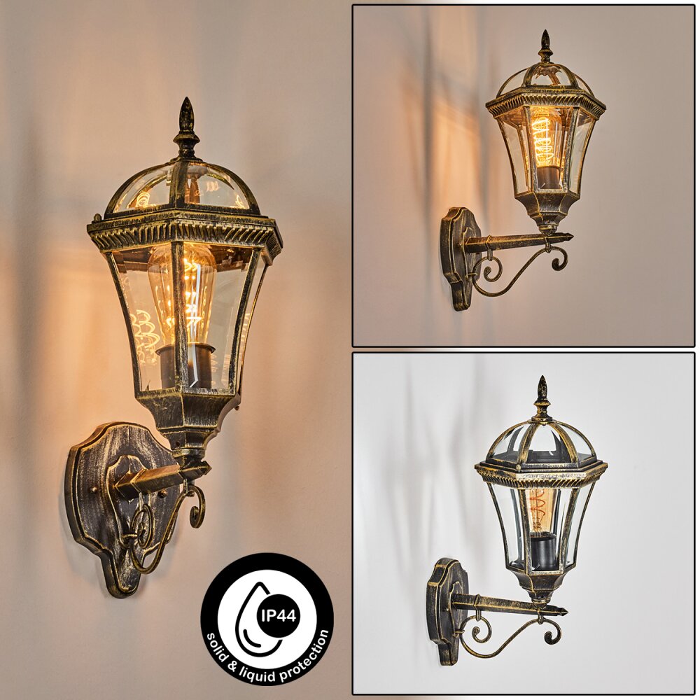 Lavajo Luminaire extérieur, Lampe murale d´extérieur Or, Noir, 1 lumière main product photo