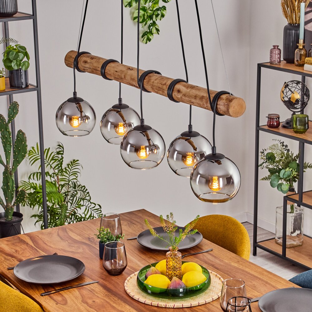 Koyoto Suspension, Boule lumineuse, Suspension Écru, Noir, 5 lumières main product photo