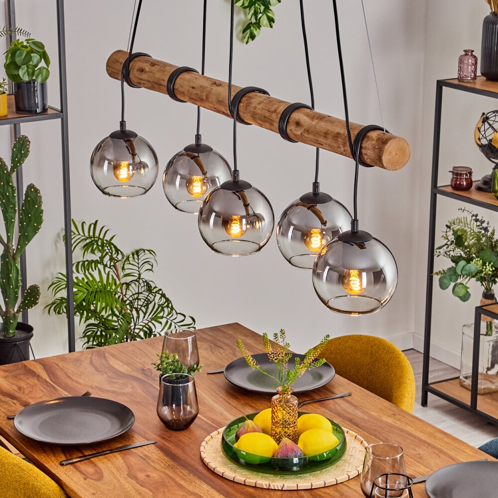 Koyoto Suspension, Boule lumineuse, Suspension Écru, Noir, 5 lumières main product photo