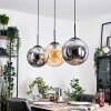 Gastor Suspension, Boule lumineuse, Suspension Ambre, Fumé, 3 lumières