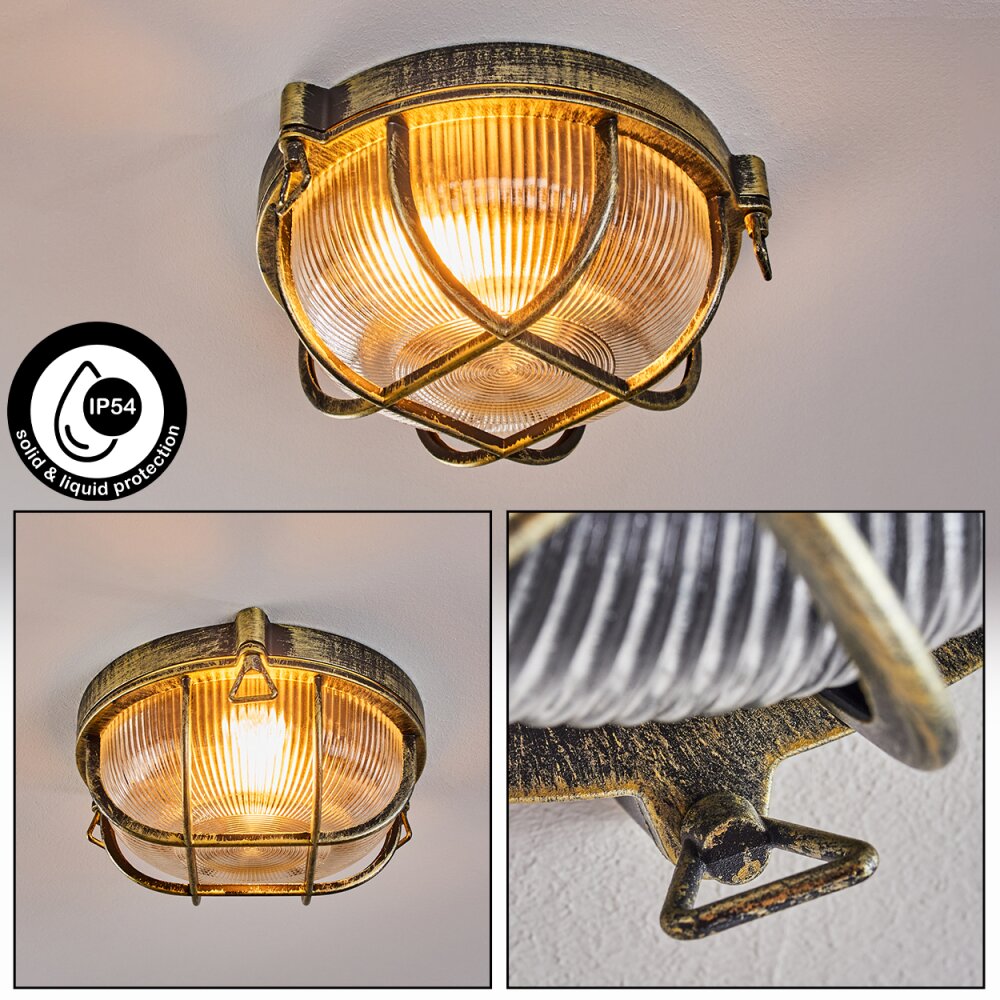 Godel Plafonnier extérieur, Plafonnier Or, Noir, 1 lumière main product photo