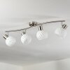 Dysted Plafonnier, Boule lumineuse Nickel mat, 4 lumières