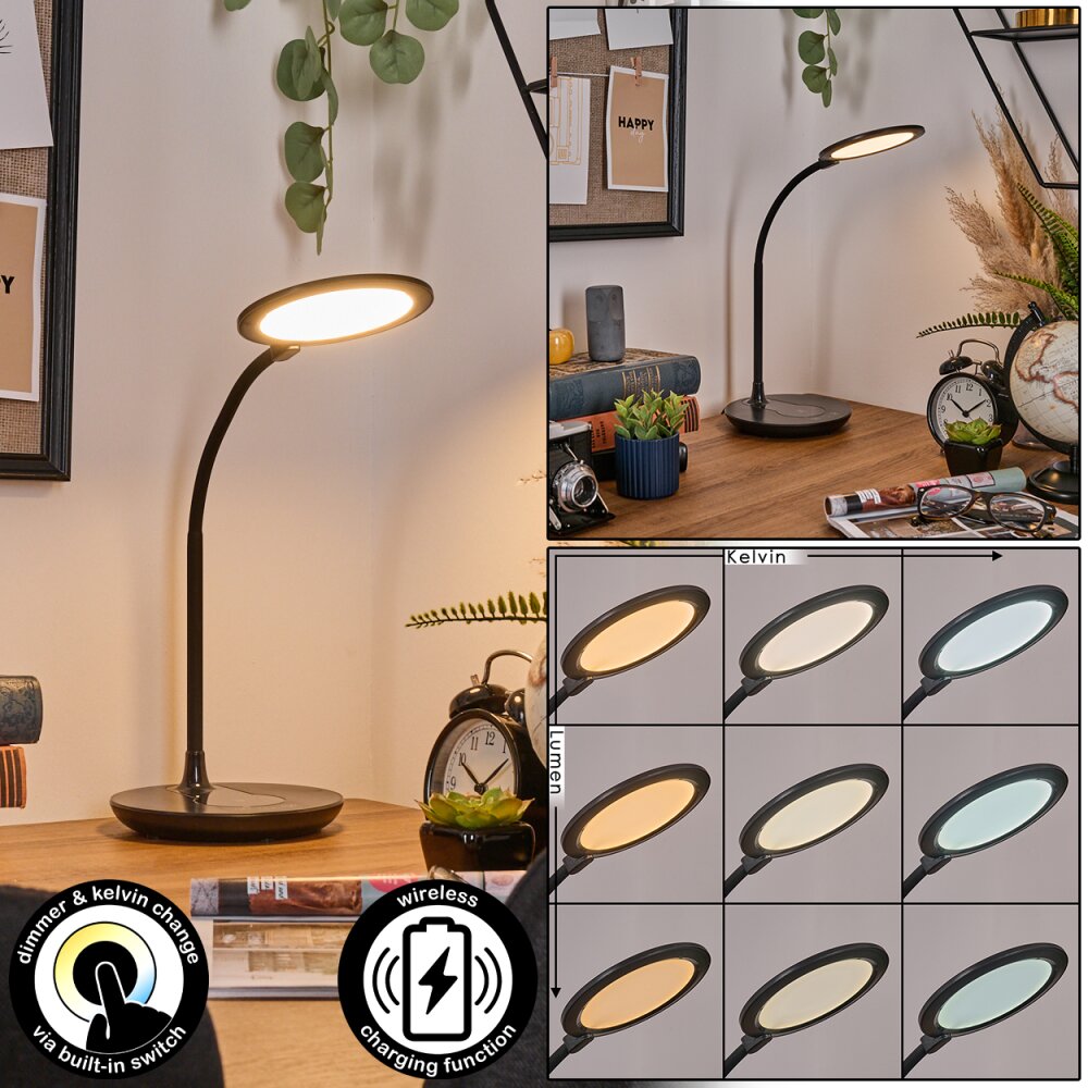 Buktrup Lampe de bureau, Lampe à poser LED Noir, 1 lumière main product photo