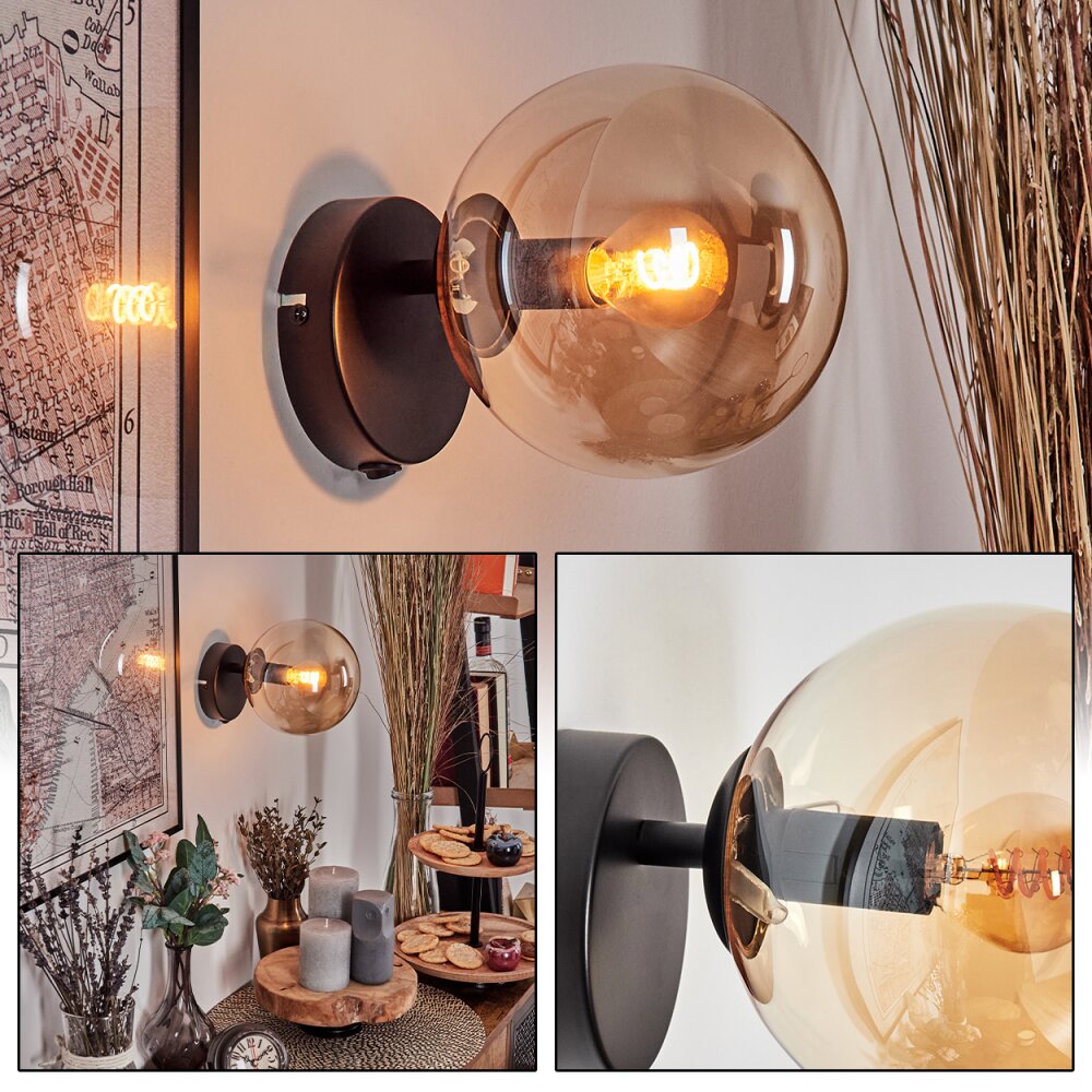 Gastor Boule lumineuse, Applique murale, Spot mural Ambre, 1 lumière main product photo