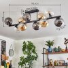 Gastor Plafonnier, Boule lumineuse Ambre, Clair, Fumé, 10 lumières