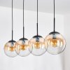 Gastor Suspension, Boule lumineuse, Suspension Ambre, Clair, 4 lumières