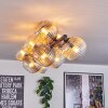 Gastor Plafonnier, Boule lumineuse Ambre, Clair, Fumé, 10 lumières