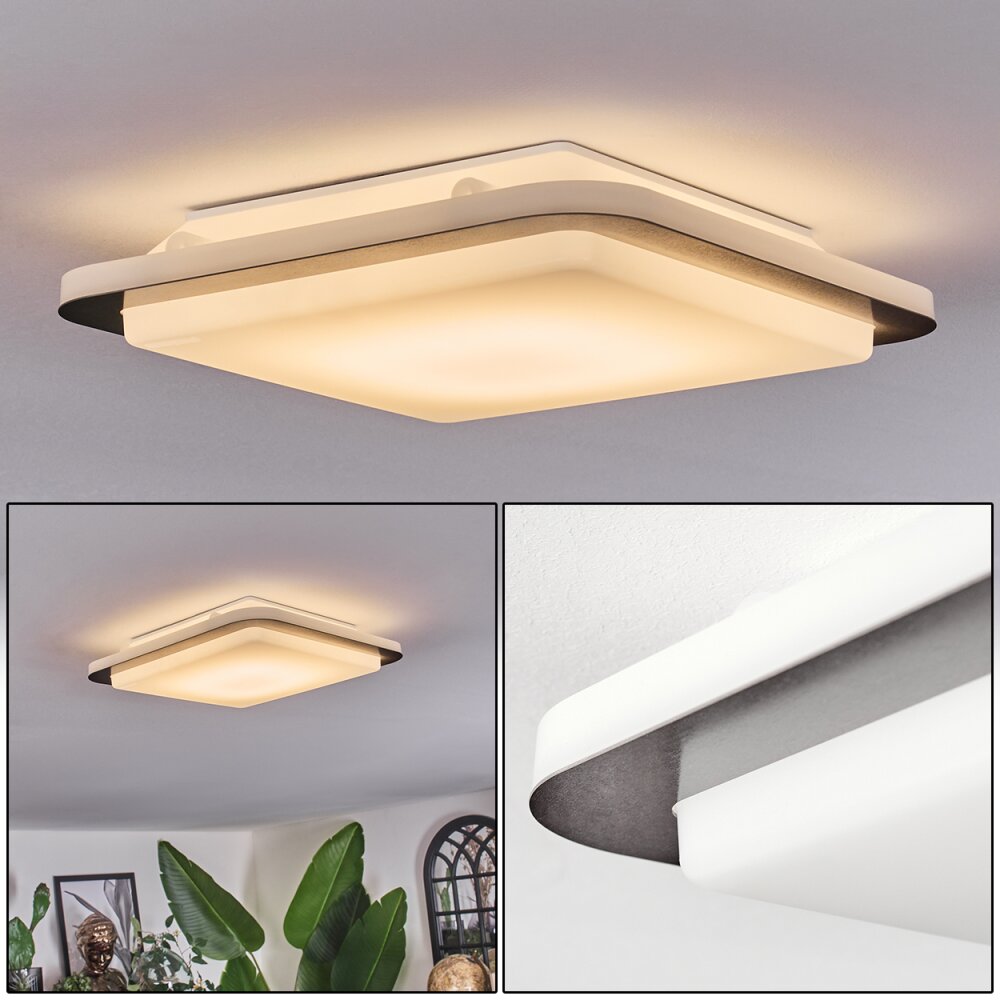 Carregueira Plafonnier, Panel LED Argenté, Blanc, 1 lumière, Détecteur de mouvement main product photo