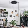Gastor Suspension, Boule lumineuse, Suspension Ambre, Clair, Fumé, 5 lumières