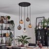 Gastor Suspension, Boule lumineuse, Suspension Ambre, Clair, Fumé, 5 lumières