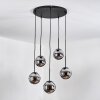 Gastor Suspension, Boule lumineuse, Suspension Chrome, Fumé, 5 lumières