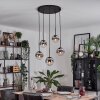 Gastor Suspension, Boule lumineuse, Suspension Chrome, Clair, Fumé, 5 lumières