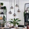Gastor Suspension, Boule lumineuse, Suspension Chrome, Clair, Fumé, 5 lumières