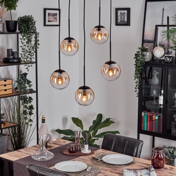 Gastor Suspension, Boule lumineuse, Suspension Ambre, Clair, 5 lumières Gastor Suspension, Boule lumineuse, Suspension Ambre, Clair, 5 lumières