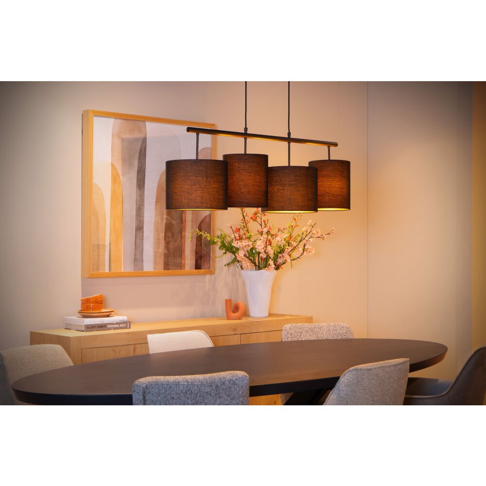 MAYA Suspension Luminaires Lucide Noir, 4 lumières main product photo