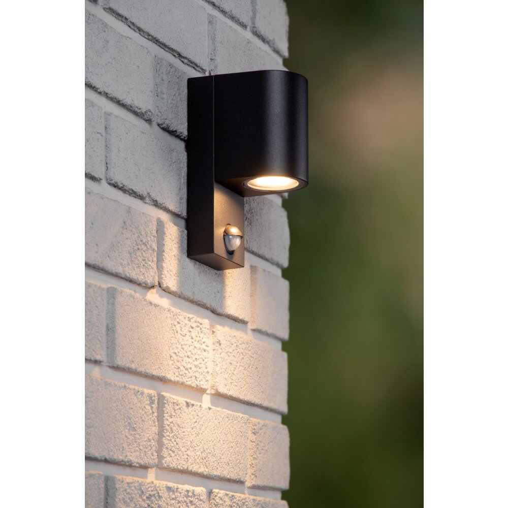 IR Lampe murale d´extérieur Luminaires Lucide Noir, 1 lumière, Détecteur de mouvement main product photo