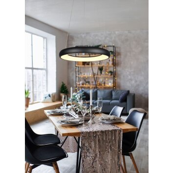 Cardona Suspension Luminaires Trio LED Noir, 1 lumière