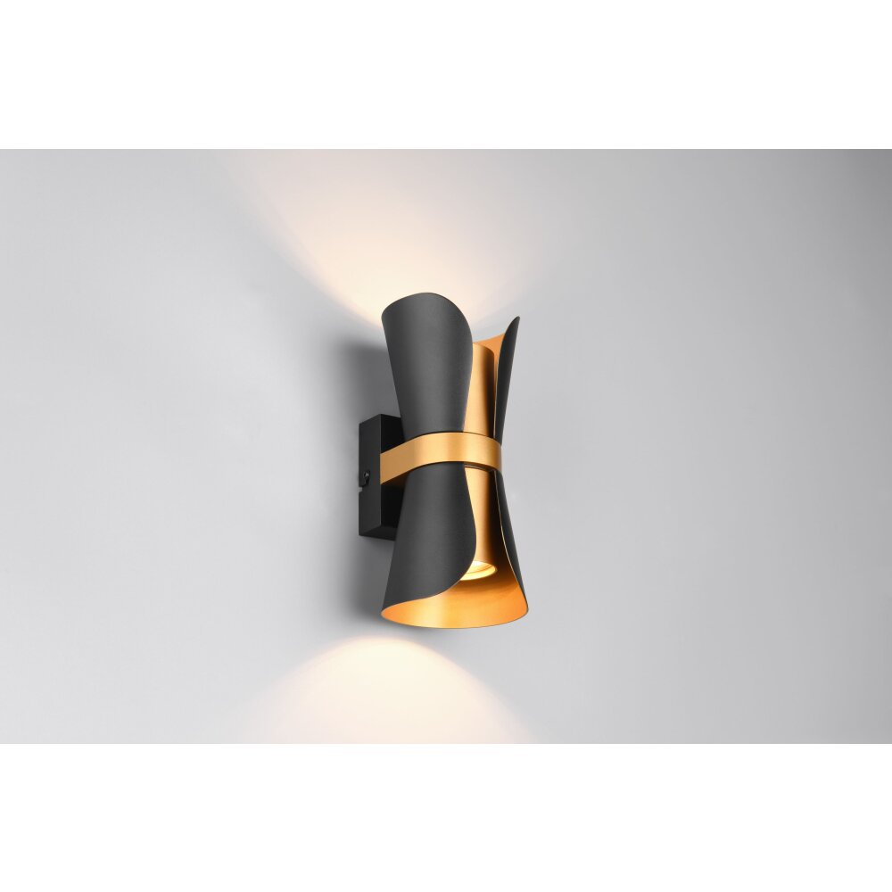 Coat Applique murale Luminaires Trio Noir doré, 2 lumières main product photo