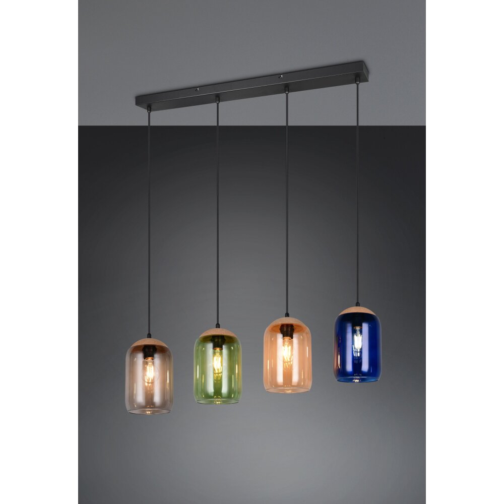Cork Suspension Luminaires Trio Noir, 4 lumières main product photo
