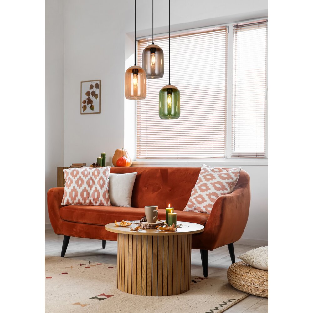 Cork Suspension Luminaires Trio Multicolore, 3 lumières main product photo
