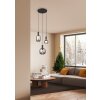 Diva Suspension Luminaires Trio Noir, 3 lumières