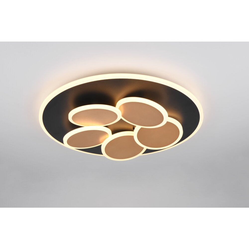 Mandala Plafonnier Luminaires Trio LED Noir doré, 1 lumière, Télécommandes main product photo