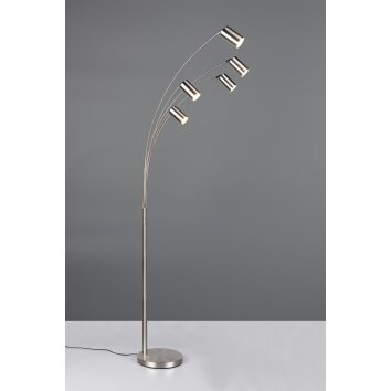 Marley Lampadaire, Lampadaires arc Luminaires Trio Nickel mat, 5 lumières