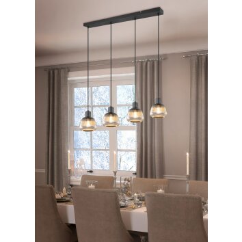 Tarifa Suspension Luminaires Trio Noir, 4 lumières