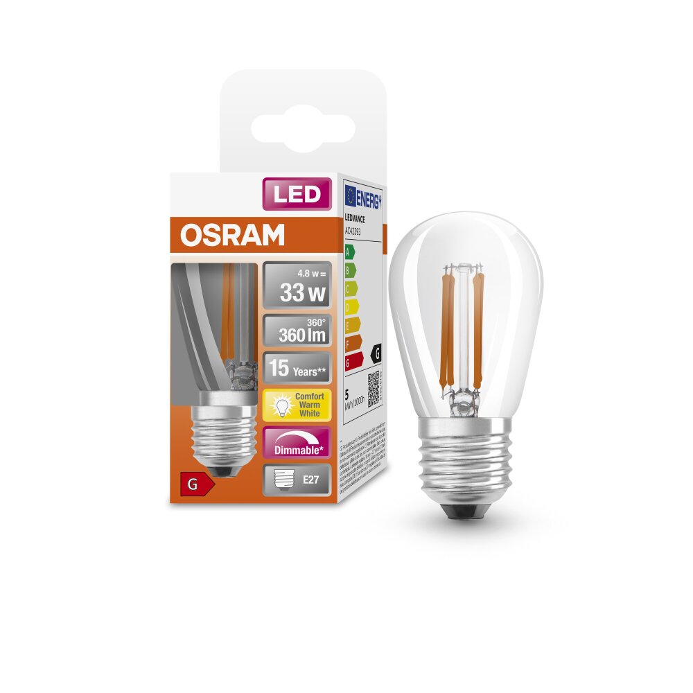 Luminaires Osram E27 4.8 Watt blanc chaud dimmable 360 Lumen main product photo