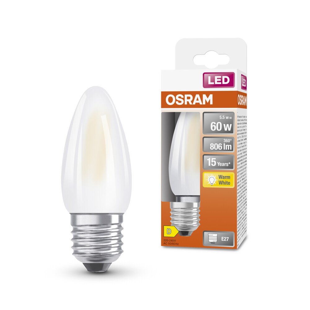 Luminaires Osram E27 5.5 Watt blanc chaud 806 Lumen main product photo