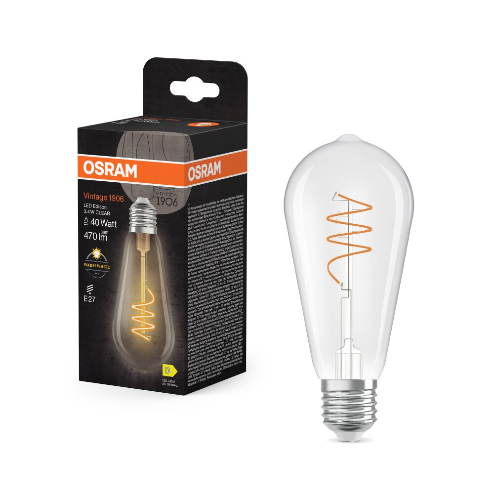 Luminaires Osram E27 3.4 Watt blanc chaud 470 Lumen main product photo