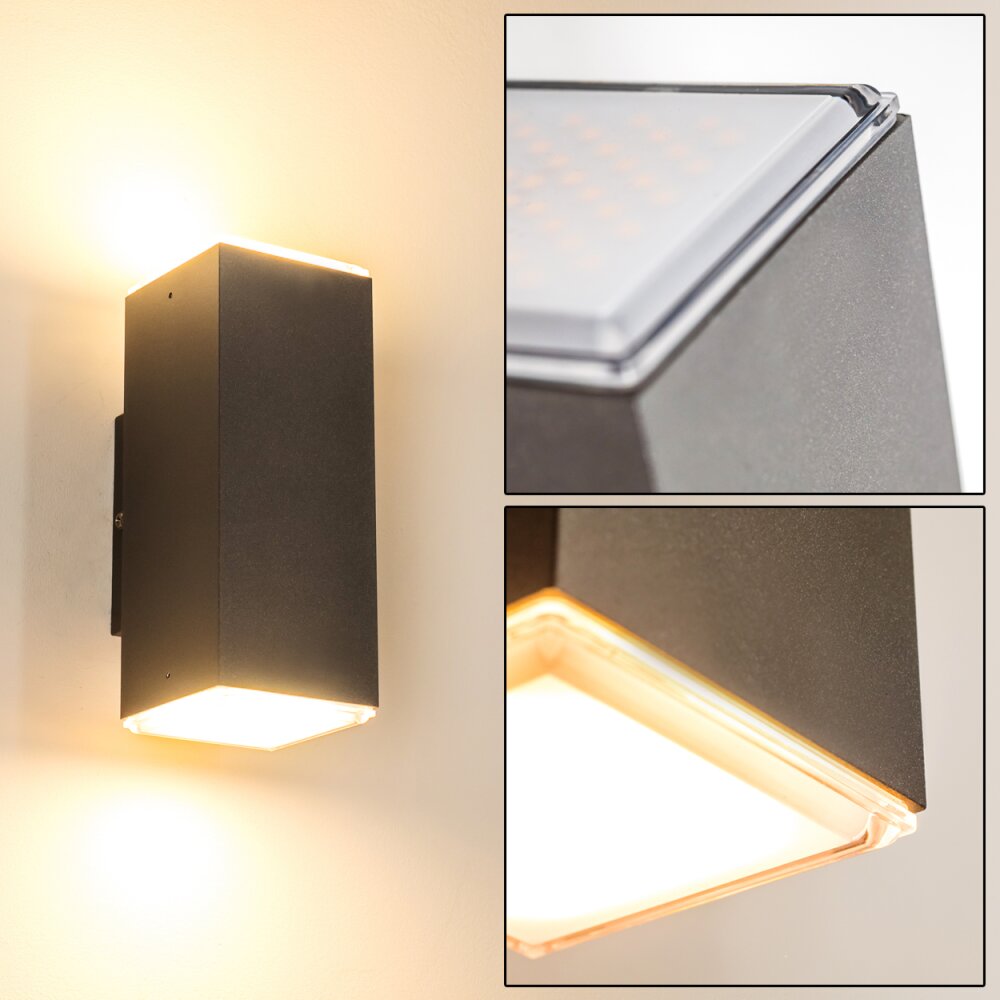 Applique murale d'extérieur Laxa LED Argenté, 2 lumières main product photo