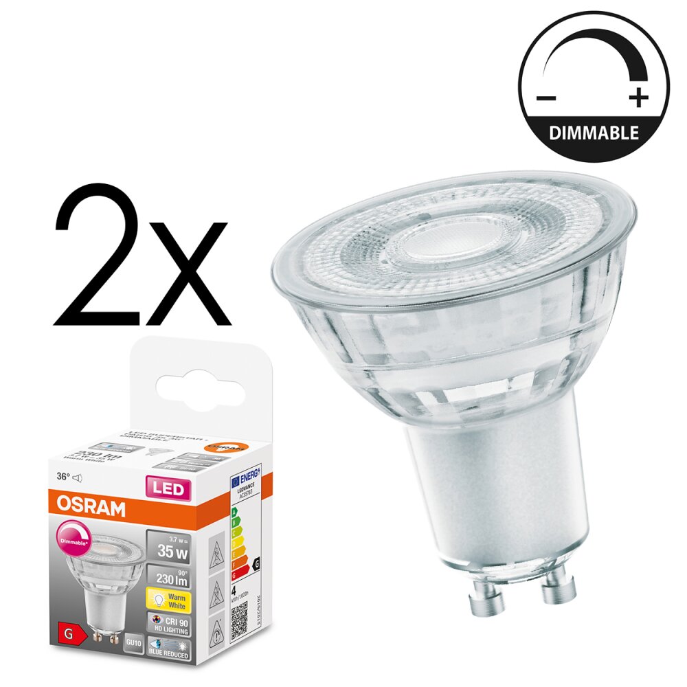 GU10 LED 3.7 Watt blanc chaud dimmable 230 Lumen main product photo