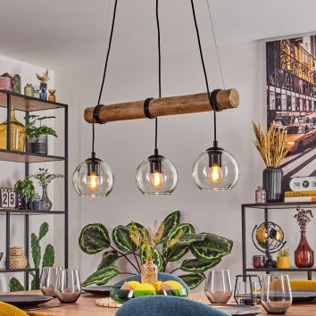 Koyoto Suspension, Boule lumineuse, Suspension Écru, Noir, 3 lumières