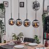 Gastor Suspension, Boule lumineuse, Suspension Chrome, Fumé, 4 lumières