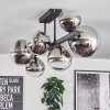 Chehalis Plafonnier, Boule lumineuse Chrome, Clair, Fumé, 8 lumières