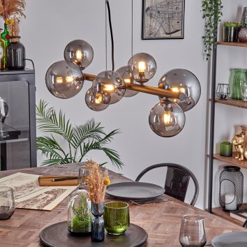 Chehalis Boule lumineuse, Suspension Fumé, 8 lumières
