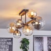 Chehalis Plafonnier, Boule lumineuse Ambre, Clair, Fumé, 8 lumières