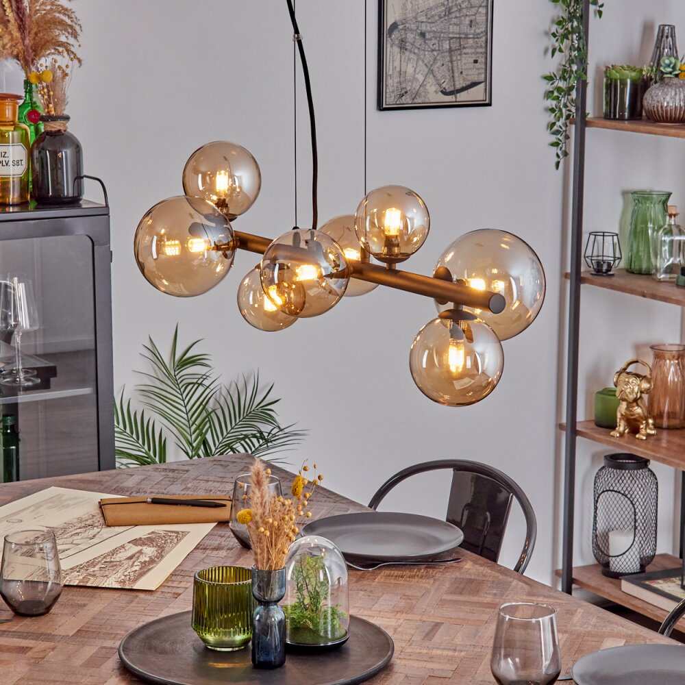 Chehalis Suspension, Boule lumineuse, Suspension Ambre, 8 lumières main product photo