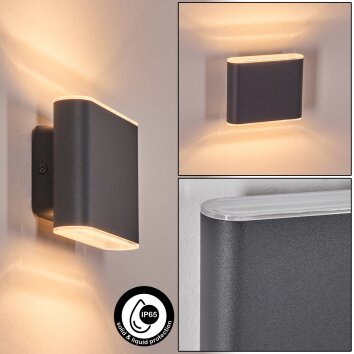 Paranhas Lampe murale d´extérieur, Luminaire de salle de bain, Luminaire Up & Down, Applique murale Anthracite, 1 lumière