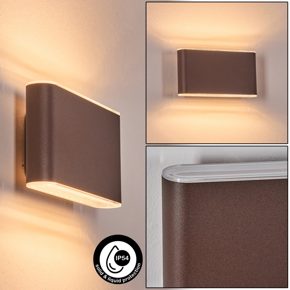 Paranhas Lampe murale d´extérieur, Luminaire de salle de bain, Luminaire Up & Down, Applique murale Rouille, 1 lumière main product photo