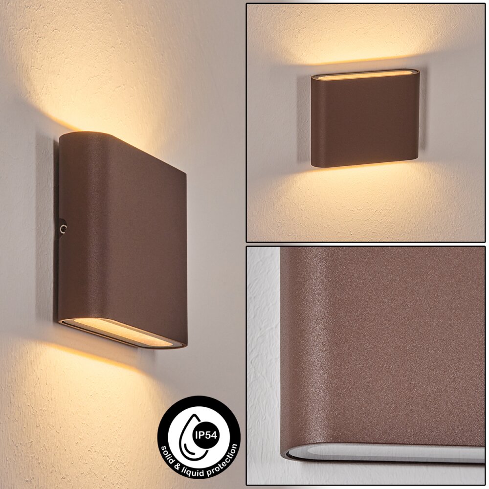 Gamas Lampe murale d´extérieur, Luminaire de salle de bain, Luminaire Up & Down, Applique murale Rouille, 1 lumière main product photo