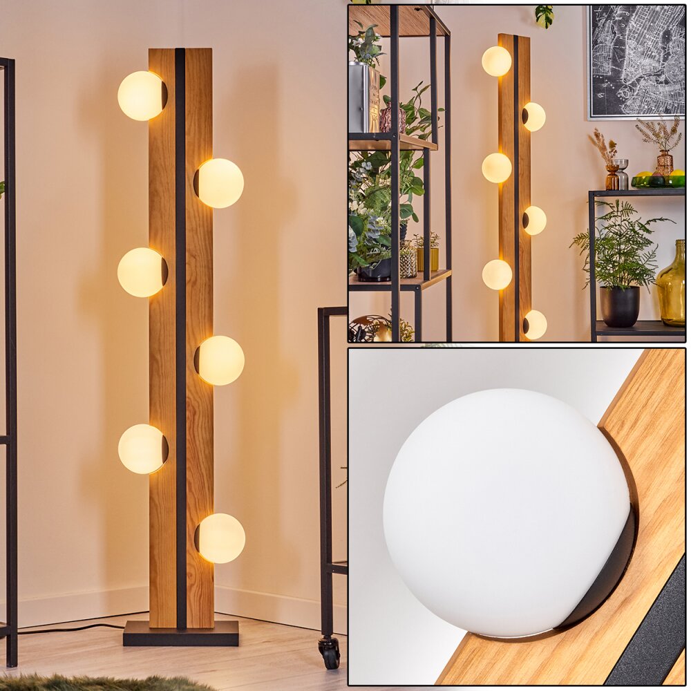 Chehalis Boule lumineuse, Lampadaire Écru, Noir, 6 lumières main product photo