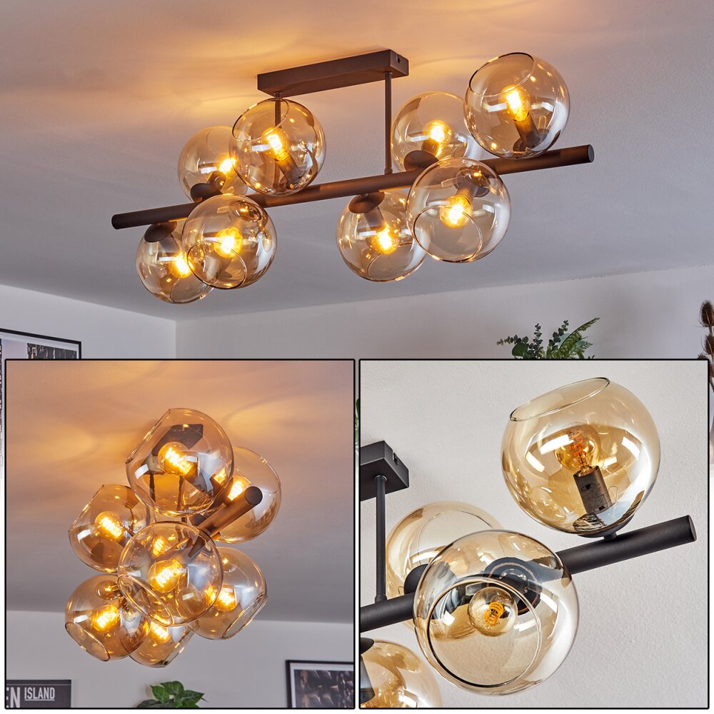 Gastor Plafonnier, Boule lumineuse Ambre, 8 lumières main product photo