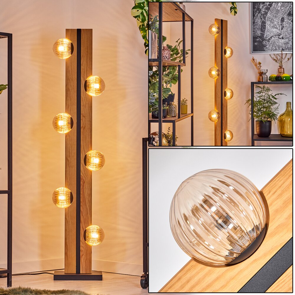 Chehalis Boule lumineuse, Lampadaire Écru, Noir, 6 lumières main product photo